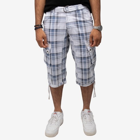 Mens plaid cargo on sale shorts