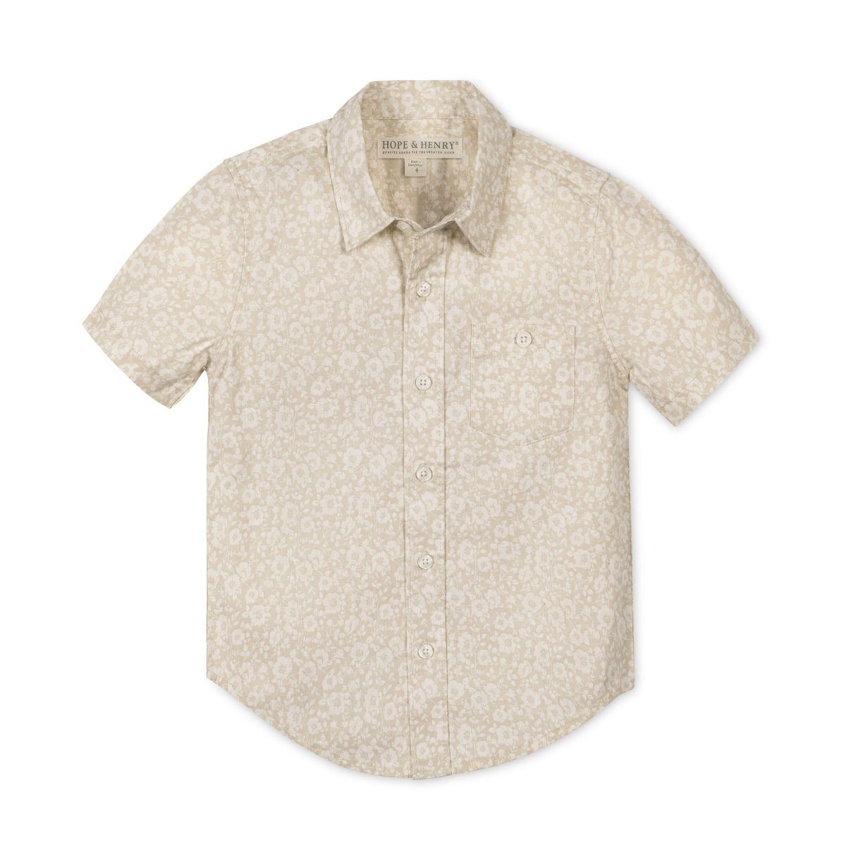 Hope & Henry Boys' Linen Short Sleeve Shirt, Kids - thumbnail 7