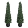 Artificial Boxwood Topiary Trees - Cone Shape Fake Plant with Modern Black Planter - 3 of 4