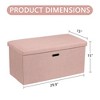 VECELO Folding Storage Ottoman Bench, End of Bed Linen Fabric Foot Rest Stool with Padded Seat, Large Footstool for Bedroom or Living Room - 3 of 4