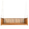 Whisen Minimalist Twin Size Wooden Porch Swing Bed with Secure Sloped Design & Rope Hanging System for Patio or Backyard - 4 of 4