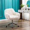 NicBex Adjustable Height Faux Fur Office Chair with Metal Base and Universal Wheels for Home Office Work Study Vanity - 2 of 4
