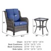 POCASSY 3 Piece Patio Furniture Set, All Weather Wicker Accent Lounge Club Patio Chairs with Side Table for Porch Balcony - 3 of 4