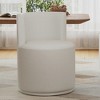 Lyngins Armless Swivel Accent Chairs with Curved Backrest,Upholstered Swivel Reading Chairs,Polyester Barrel Chairs for Bedroom,Living Room,Beige - 2 of 4