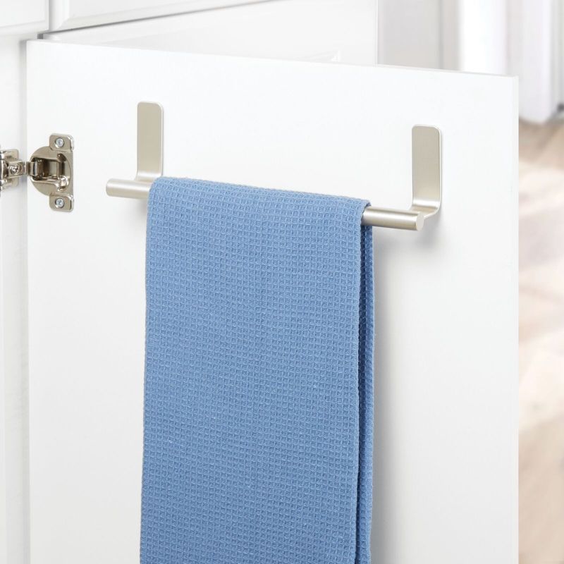 mDesign Steel Wall-Mounted Self-Adhesive Towel Rack Holder - 2 Pack, 3 of 9
