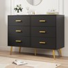 6 Drawer Dresser,Modern Chest of Drawers Organizer Storage with Drawers,Large Storage Cabinet,Modern Design Dresser for Bedroom,Living Room,Porch - 3 of 4