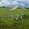 Pure Garden 13'x 9'x6' Steel & Nylon Lockable Chicken Coop & Run With Waterproof Cover - Silver - 2 of 4