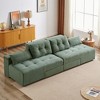Convertible 3-in-1 Corduroy Sleeper Sectional Sofa with Storage & 4 Pillows, Modular Couch Bed with Ottoman for Living Room - 4 of 4