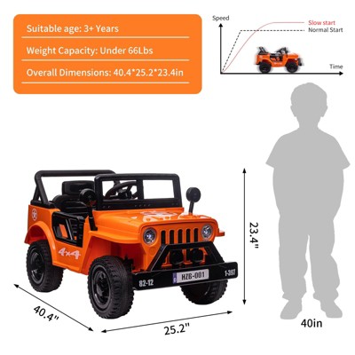 Coche eléctrico Ride On con RC, 12V Coche Ride On Chile | Ubuy