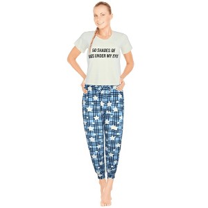 JEFFRICO Womens Pajamas For Women V-Neck Short Sleeve 2 Piece Pajamas Set Sleepwear Soft Pajamas - 1 of 4