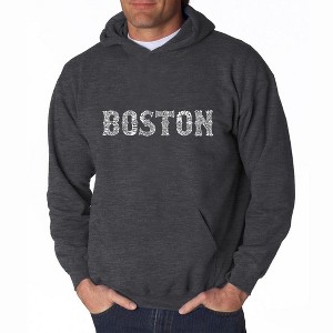 LA Pop Art Men's Word Art Hooded Sweatshirt - BOSTON NEIGHBORHOODS - 1 of 4
