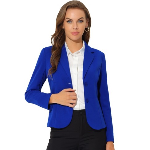 Allegra K Women's Work Lapel Collar Stretchy Jacket Suit Blazer