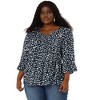 Agnes Orinda Women's Plus Size Babydoll Peplum High Low Hem V Neck 3/4 Sleeve Trendy Tops - 4 of 4