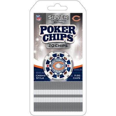 MasterPieces Casino Style 20 Piece 11.5 Gram Poker Chip Set NFL Chicago Bears Gold Edition