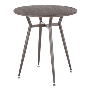 Sapphtopaz 27.75" Industrial Round Dining Table Kitchen Table Dinette Table with Metal Frame for Dining Room, Small Spaces - 1 of 4