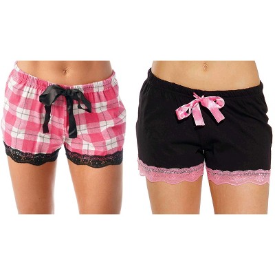 pink plaid - black solid (pack of 2)
