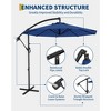 10FT Hanging Cantilever Umbrella, Outdoor Sun Shade with Easy Tilt Adjustment, 8 Ribs, UV Protection for Backyard, Garden and Pool - 2 of 4