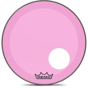 Remo Powerstroke P3 Colortone Pink Resonant Bass Drum Head With 5" Offset Hole - 1 of 3