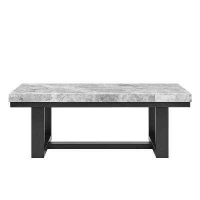 Lucca Gray Marble and Espresso Wood 3-Piece Occasional Set