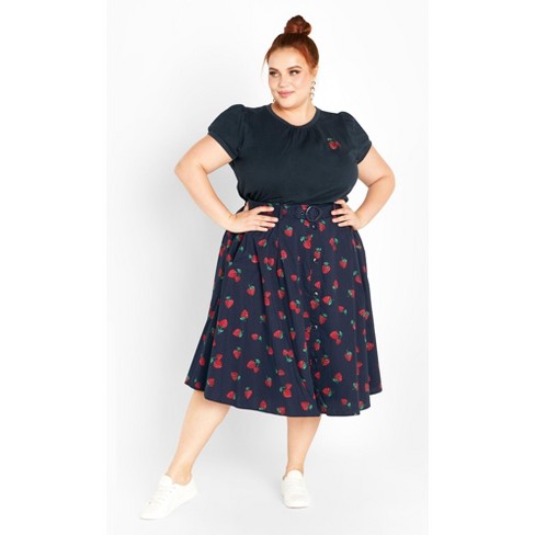 Women's Plus Size Siena Skirt - navy | CITY CHIC - image 1 of 4