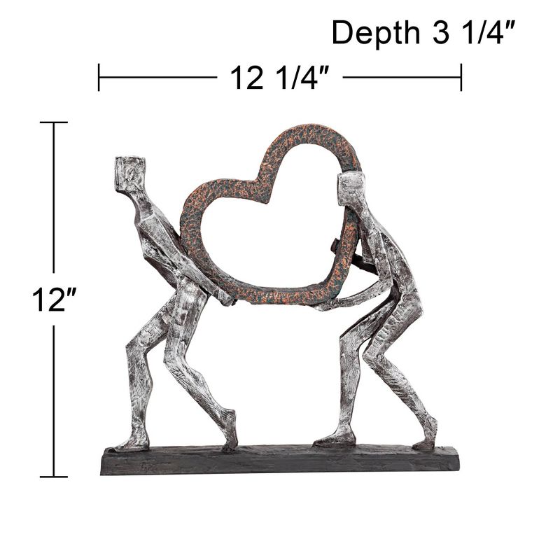 Dahlia Studios The Weight of Love 12" High Figurines and Heart Sculpture, 4 of 7
