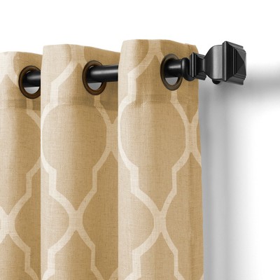 Toasted Wheat Geometric Room-Darkening Grommet Curtain Panel