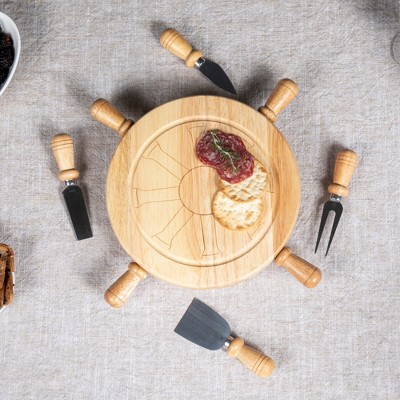 Toscana Mariner Lazy Susan Cheese Cutting Board and Tools Set