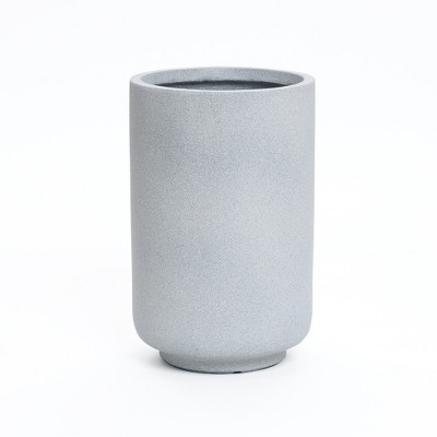 LuxenHome Minimalistic Modern Gray 19.3-Inch Tall Round MgO Planter