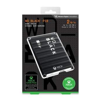 Western Digital BLACK P10 Game Drive for Xbox 2TB External USB 3.2 Gen 1 Portable Hard Drive - Black With White Trim