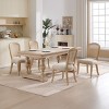 Set of 2 French Rustic Upholstered Dining Room Chairs with Rattan Backrest, Farmhouse Wood Armless Kitchen Chairs for Dining Room-Panipeachy - 3 of 4