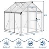 Aluminum outdoor greenhouse with roof vents and quick assembly frame, PC panels, suitable for greenhouse, courtyard, terrace, lawn - 2 of 4