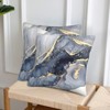 Modern Abstract Marble Blue and Gold Farmhouse Throw Pillow Covers 18x18 Inch - 4 of 4