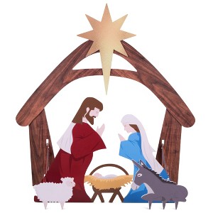 Best Choice Products 4ft Outdoor Nativity Scene, Weather-Resistant Decor, Christmas Family Yard Decoration, PVC - 1 of 4