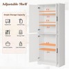 70-Inch Tall Kitchen Pantry Cabinet with 4 Doors and Adjustable Shelves, Freestanding Utility Hutch Cupboard, White - 4 of 4