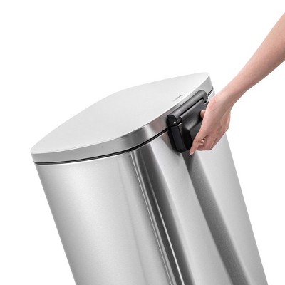 50L Silver Stainless Steel Rectangular Step-On Trash Can