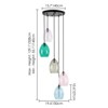 Rennnsan Lorindra 19"W 5-Light Cluster Staggered Color or Textured Glass Modern Dimmable Chandelier - 3 of 4
