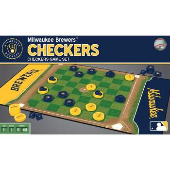 MasterPieces Officially licensed MLB Milwaukee Brewers Checkers Board Game for Families and Kids ages 6 and Up