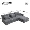 4-seat Modern L-shaped Corduroy Sofa,Sectional Indoor Furniture,Convertible Sleeper Couch with Pillows for Living Room,Apartment - 3 of 4