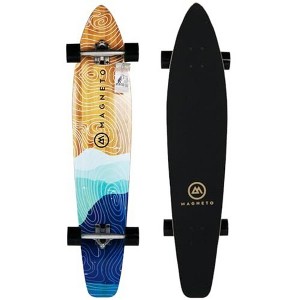Magneto 44-inch Kicktail Cruiser Longboard Skateboard - Bamboo & Hard Maple Deck - Commuting, Cruising, Carving (Mountains) - 1 of 4