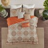 Sapphtopaz 6 Piece Bedding Comforter Set Floral Print with Large Medallions Reversible Quilt Set with Throw Pillows - 2 of 4