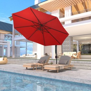 10ft Outdoor Cantilever Umbrella - Offset Patio Umbrella with Easy Tilt, 99.9% UV Protection, and Sturdy Iron Frame for Garden, Pool, Backyard - 1 of 4