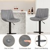 MAYEERTY Gray Swivel Adjustable Bar Stools Set of 2, Industrial PU Leather with Back Support for Kitchen Island - 4 of 4