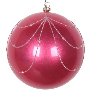Vickerman Candy Glitter Curtain Ball Ornament - 1 of 4
