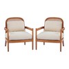 26.6'' Fabric Upholstered Mid-Century Modern Accent Chairs with Walnut Solid Wood Frame, Rattan Backrest and Comfy Cushions (Set of 2) - 4 of 4