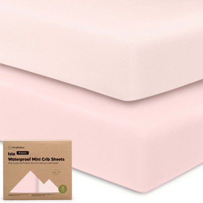 KeaBabies 2pk Isla Waterproof Mini Crib Sheets for Boy, Girl, Soft Pack and Play Sheets for Graco Pack and Play Mattress
