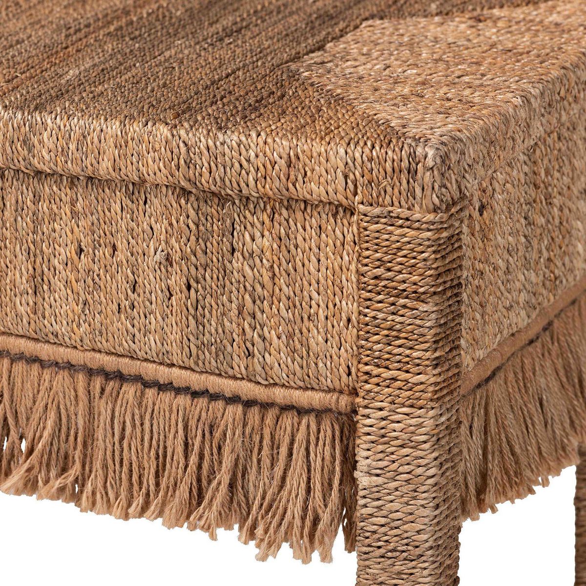 bali & pari 60.2" Fiona Handwoven Seagrass Console Table Brown - thumbnail 4