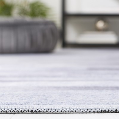 Light Gray Synthetic Fur Rectangular Area Rug, 3' x 5'