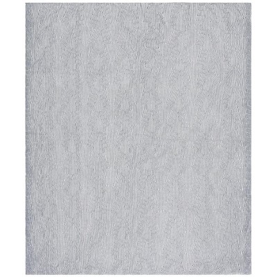 Grey and White Knitted Cotton Chevron Throw Blanket