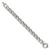 Black Bow Jewelry Men's 12mm Stainless Steel Polished Fancy Spiga Chain Bracelet, 8 Inch - 2 of 4