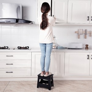 TopCompy Folding Step Stool Compact Portable Non Slip 300 lbs Capacity for Home Bathroom Kitchen Adults Children, Black, 9.37"*2.99"*12.68" - 1 of 4